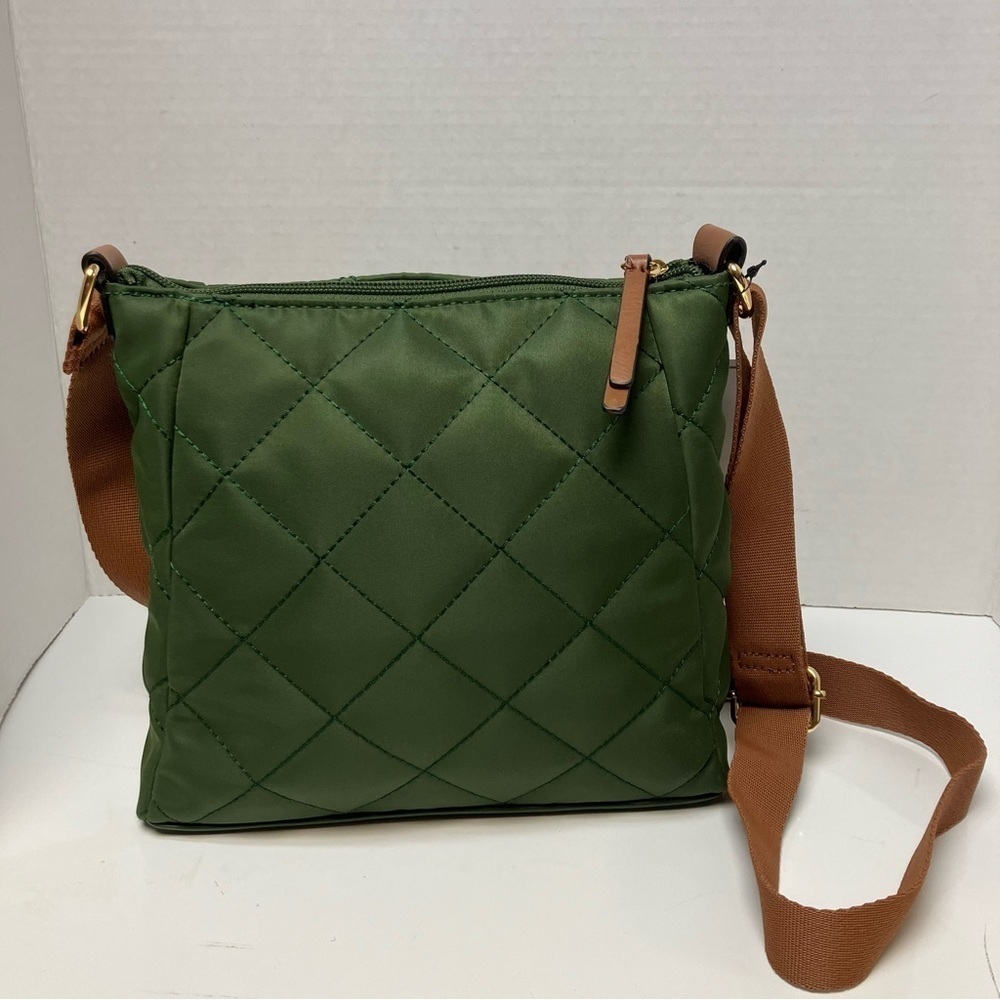 Tommy Hilfiger green and camel color crossbody purse - Picture 2 of 5